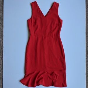 BR Factory | Poppy red flutter hem dress